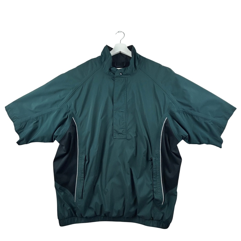 FootJoy DryJoys‎ Golf Windshirt Mens XL Green Short Sleeve Pullover
